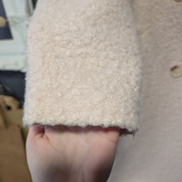 Size M Joe Fresh x Jillian Harris Pink Long Teddy Peacoat - Picture 4 of 7